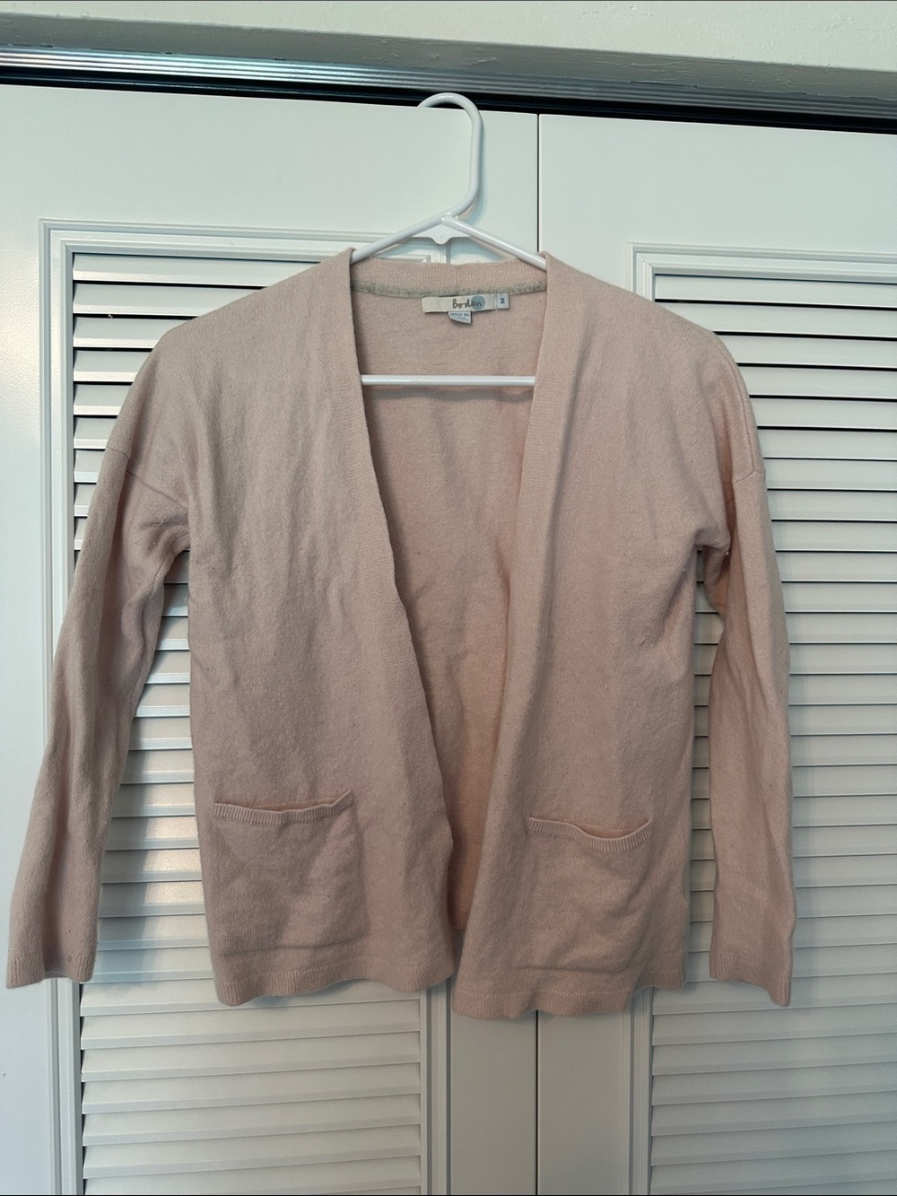 Boden Soft Blush Open-Front Women's Cardigan with Pockets Size Medium